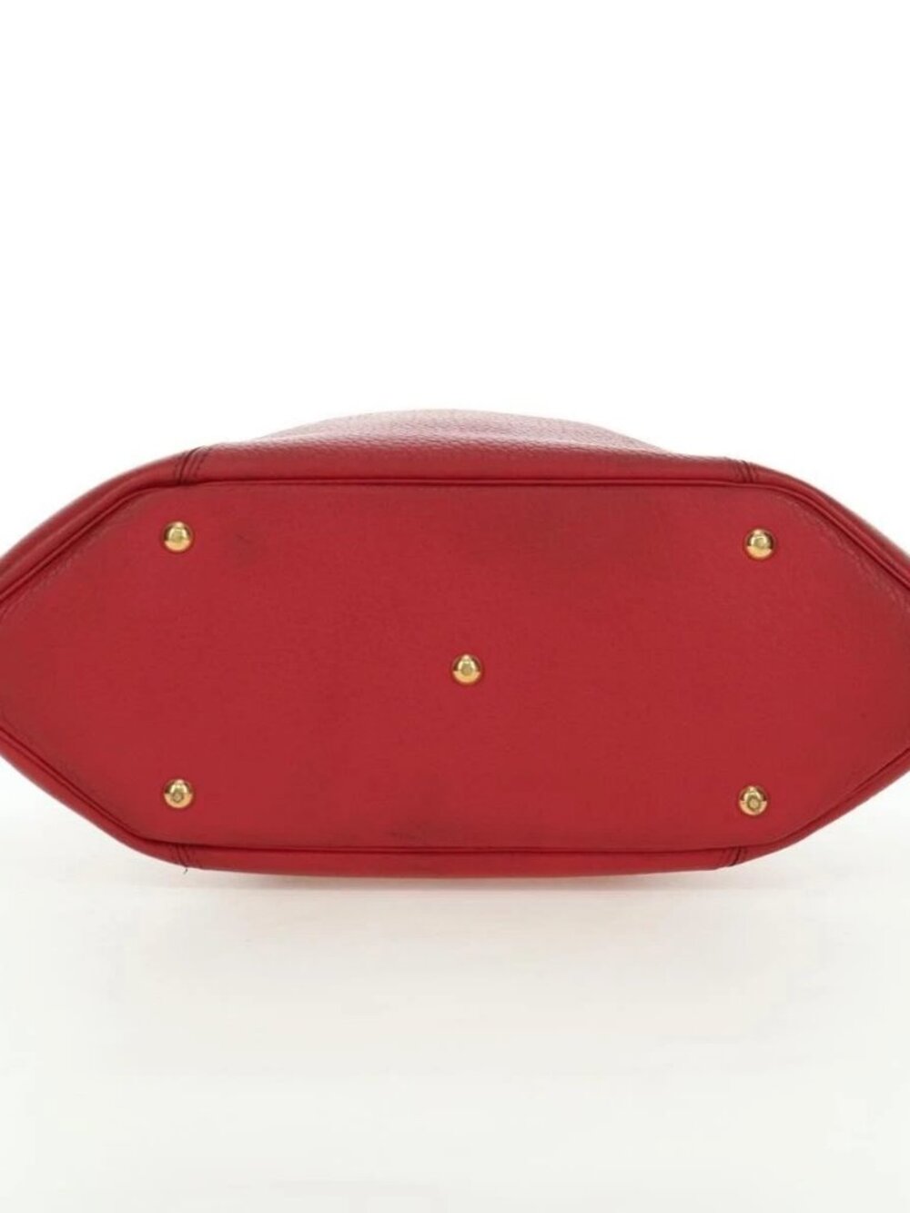 HERMES Ildvo Hand Bag Leather Red Gold Auth bs34829V - Picture 10 of 16